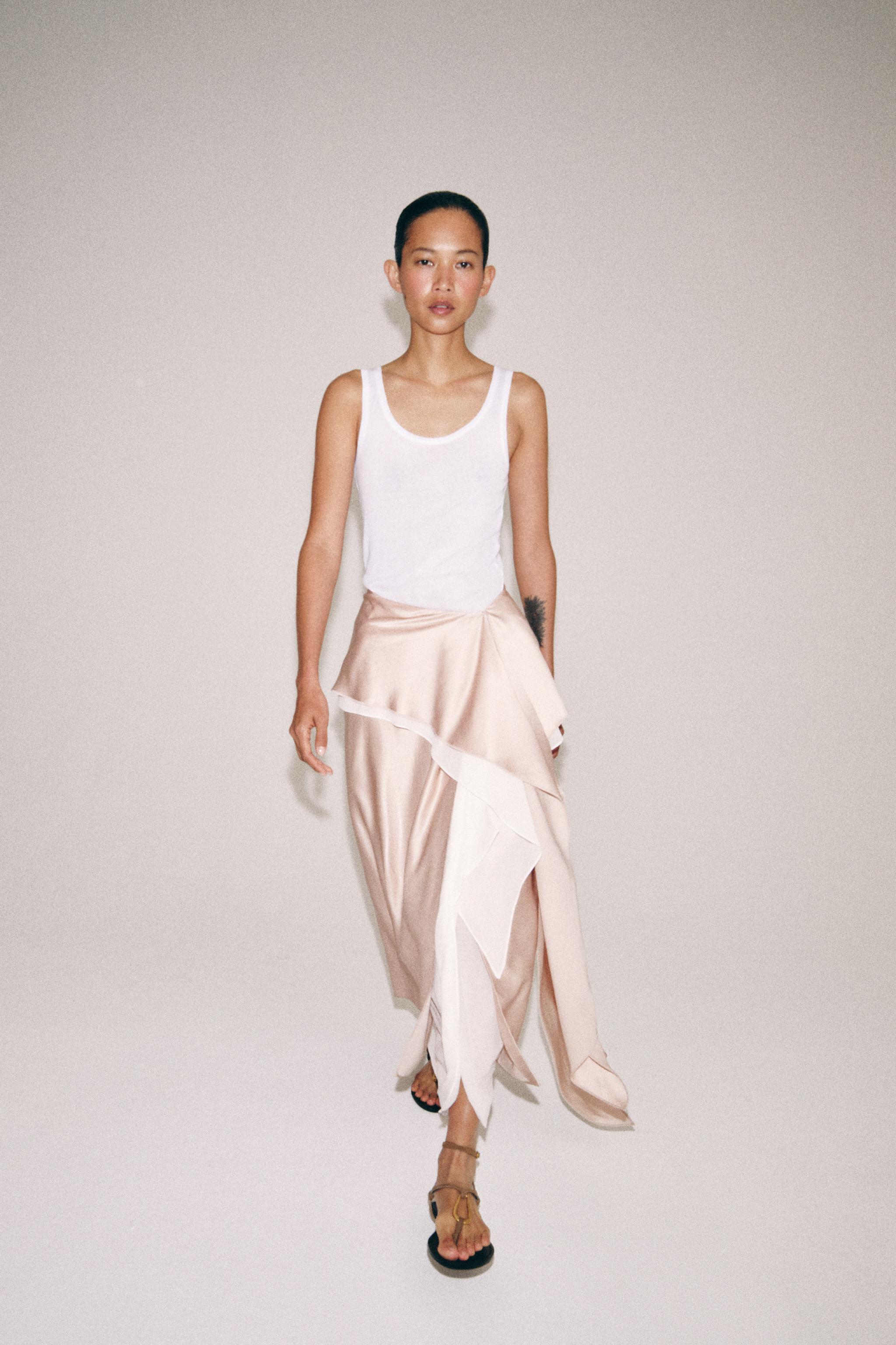ZW COLLECTION FLOWY SATIN EFFECT SKIRT
